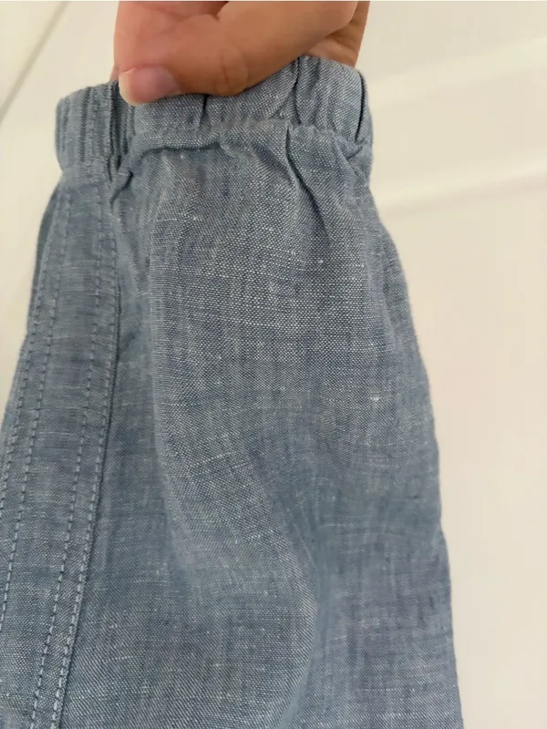 Athleta Light Blue Linen Drawstring Joggers Size 0 - Image 4
