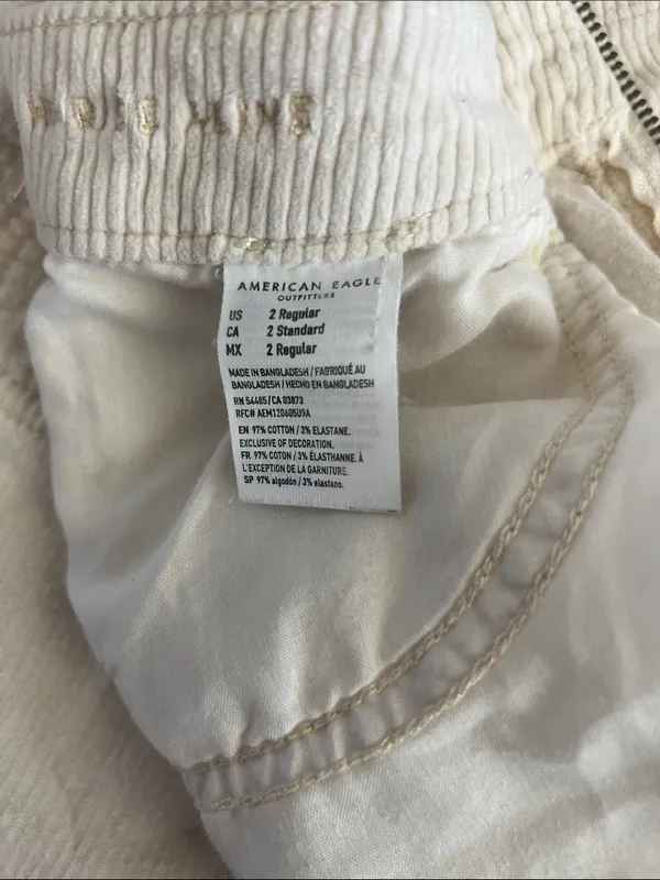 American Eagle Outfitters Cream Zip-Front Mini Skirt Size 2 - Image 8