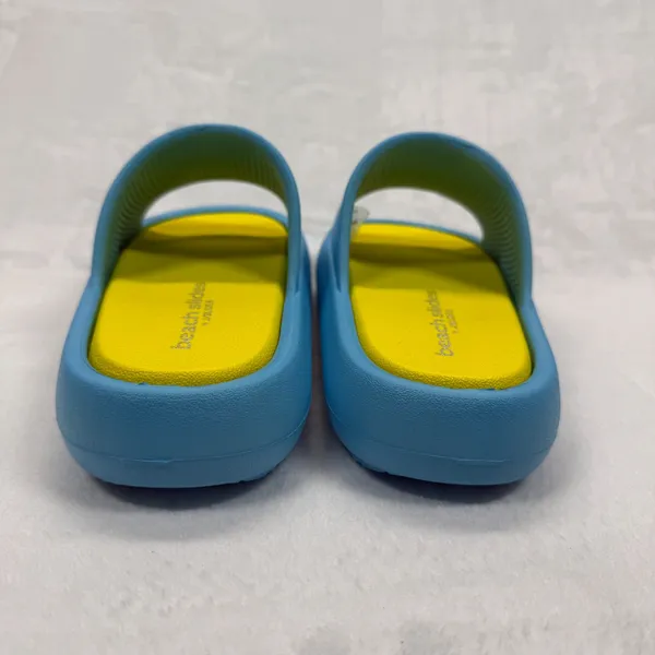 J/Slides Beach Slides Sandals Turquoise Yellow Squish Slides Size 7‎ - Image 6