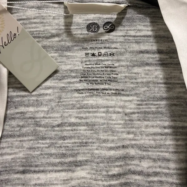 Kindred Bravely Emmaline Maternity Robe gray marled fabric satin trim L/XL NEW - Image 5