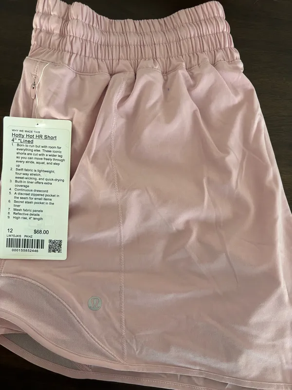 Lululemon Pink Hotty Hot Shorts 4" Size 12 - Image 2