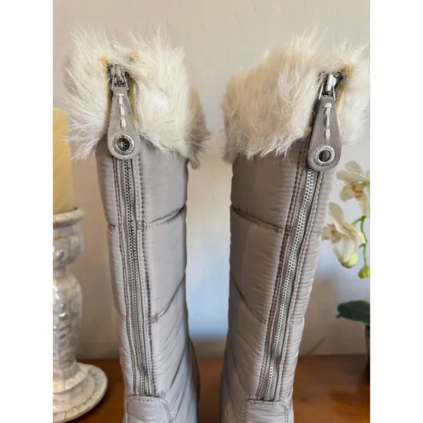 Juicy Couture Vintage Fur Trim Snow Boots Taupe 10 - Image 4