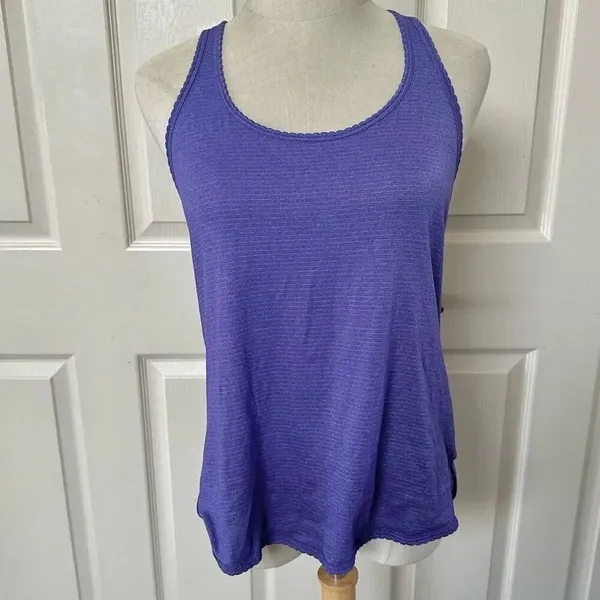 LULULEMON Tank Top Purple Lightweight Racerback Striped - Image 8