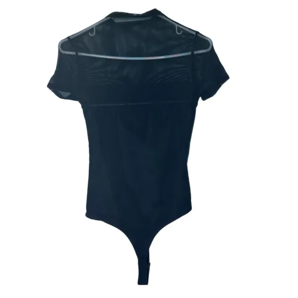 NWT REORIA Women’s Sheer Mesh Ruched Bodysuit – Medium - Image 6