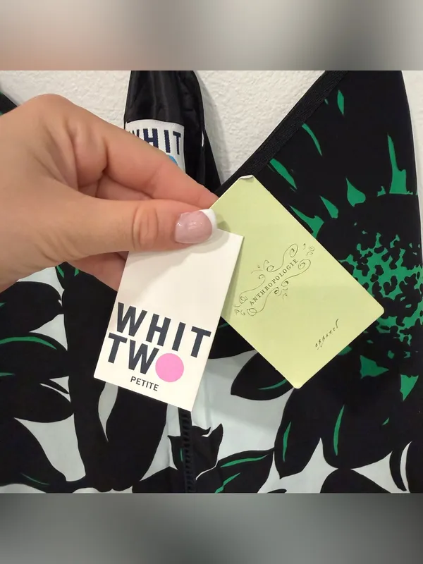 Whit Two Anthropologie Taiyo Green Black Floral Maxi Dress 6P - Image 5
