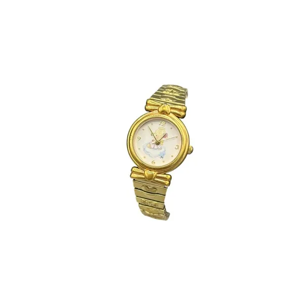 Valdawn Fluttering By To Say Hi Watch 2001 Gold Tone Stretch Needs Battery VTG - Image 5
