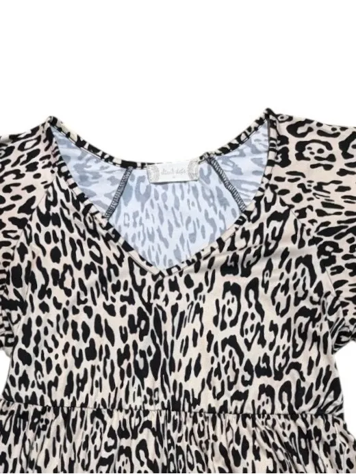 Altar’d State Leopard Print Tiered Mini Dress Medium Stretchy - Image 2