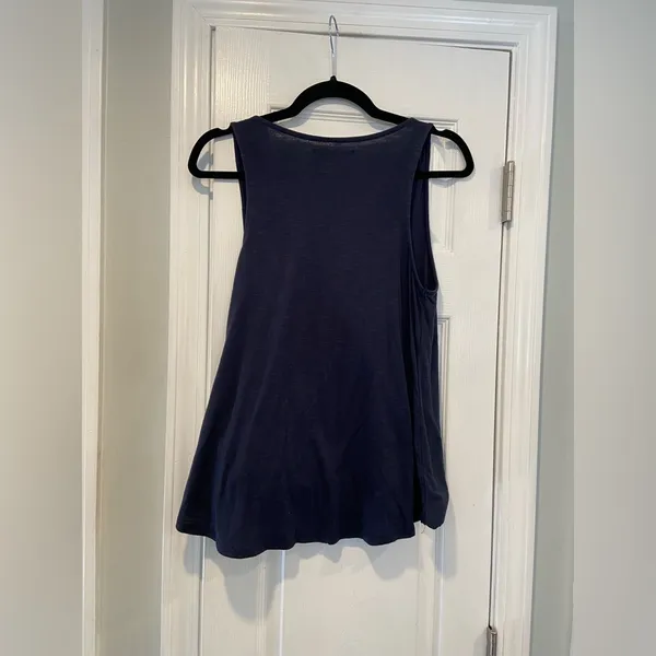 Abercrombie & Fitch Size S Navy Blue Soft Slub Knit Wrap Front Tank Top - Image 7