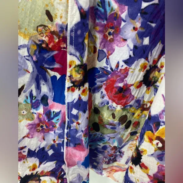 Coldwater Creek Women’s 2XL Floral Pleated Multicolor Cotton Blend Midi Skirt - Image 8