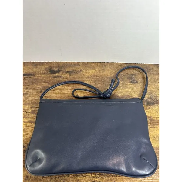 Vintage Navy Blue Shoulder Bag Clutch Purse Korea Snap Closure Retro Handbag Mod - Image 11