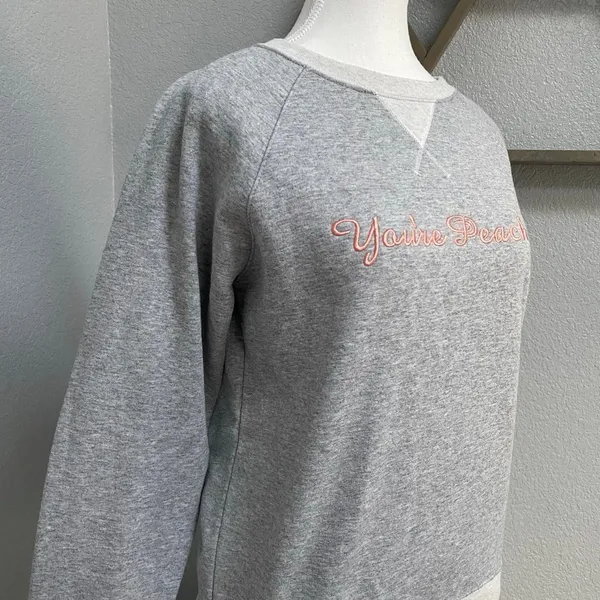 Champion Grey Pullover You'Re Peachy Embroidered Sweatshirt Activewear Sporty - Image 2