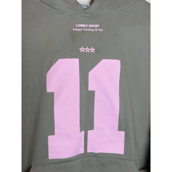 Lonely Ghost Always Thinking Of You Hoodie Sage Green Pink 11:11 Graphic 2X - Image 2