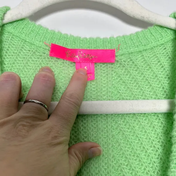 LILLY PULITZER Loose Knit Wool Blend Fuzzy Soft Oversized Sweater Sz S - Image 5