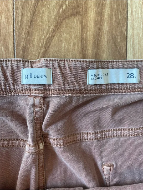 J. Jill Denim Light Auburn Cropped High Rise Jeans Size 28 retro boho new - Image 3
