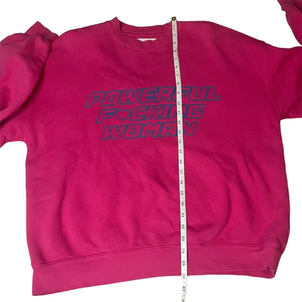Good American x‎ The Phluid Project Powerful F*cking Woman Pink Sweatshirt Sz 2 - Image 8
