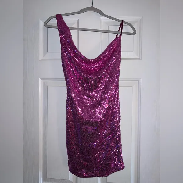 Hello Molly Citadel Skies Dress in Pink Sequin Size 4 - Image 14