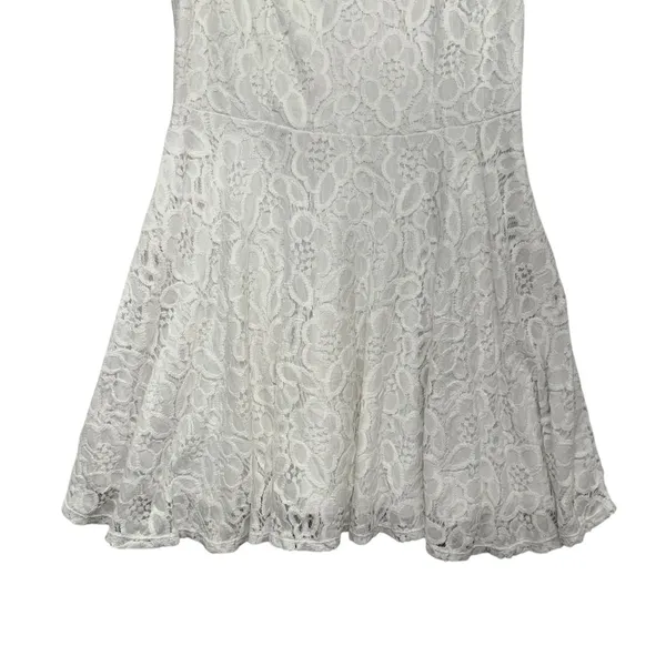 City Studio White Lace Fit Flare Dress Sleeveless‎ Scalloped Neckline Size 11 - Image 7