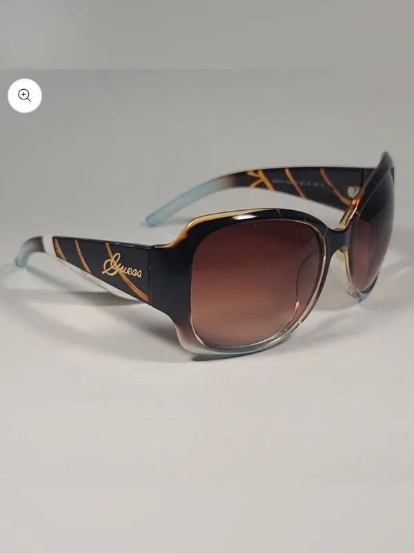 Guess Oversized Butterfly Sunglasses Brown Tortoise blue Gradient GUF200 TO-34A - Image 3