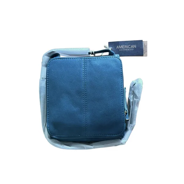 AMERICAN LEATHER CO. Kansas Crossbody Deep Turquoise Smooth NWT Handbag Purse - Image 9