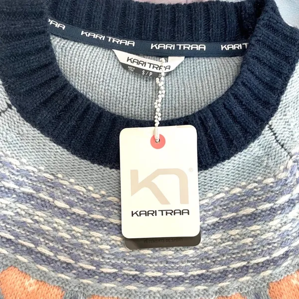 NWT Kari Traa Women's Size S Sundve Knit Naval Wool Blend Sweater 622345 - Image 3