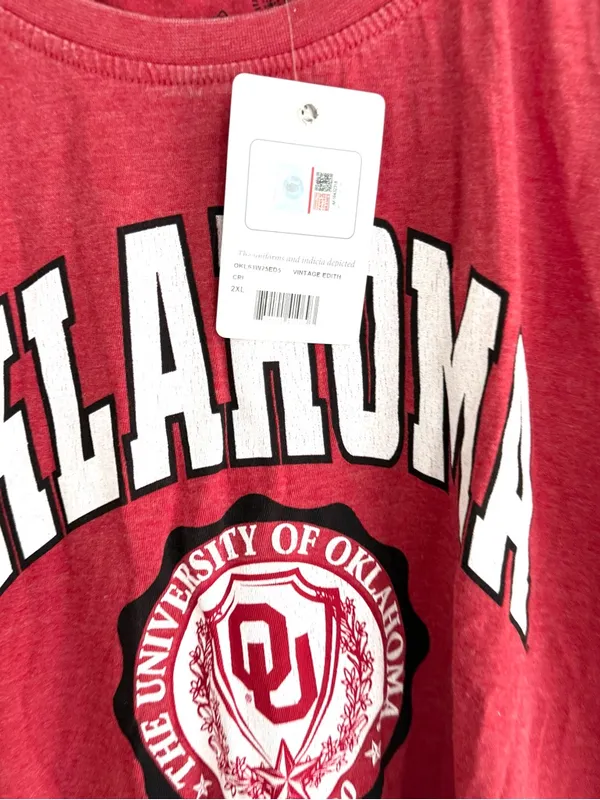 NWT Pressbox Womens Shirt Oklahoma University Retro Vintage Wash Size 2XL - Image 9