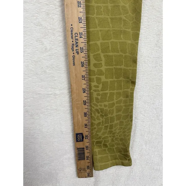 Good American S M 1/2 Chartreuse animal print leggings pull on‎ yellow green - Image 6