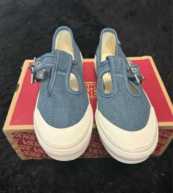 VANS Mary Jane style 93 denim blue star buckle shoes sneakers women’s 9 new - Image 2