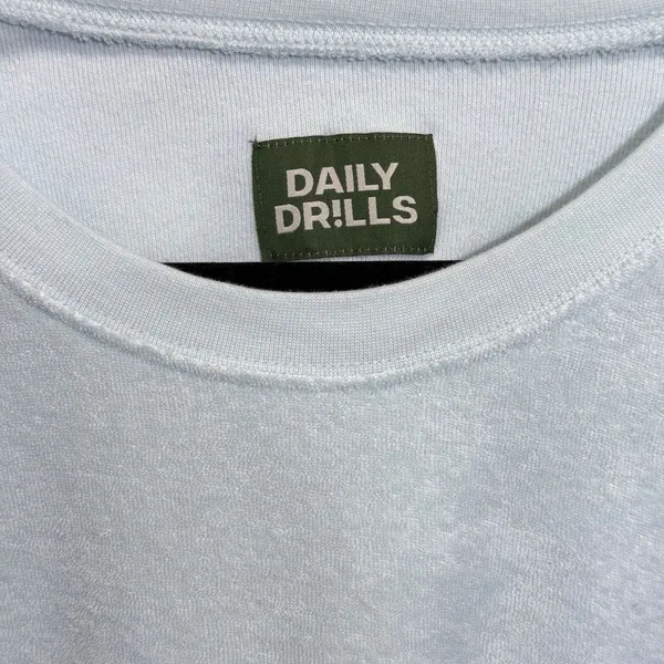 Daily Drills Oversized Crew Neck Terry Cloth Cozy Sweatshirt Surf Green Size M/L - Image 3