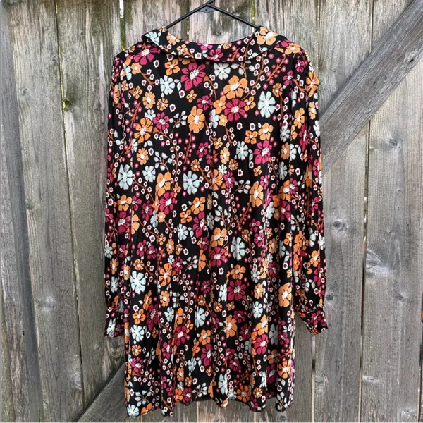 NWT Free People Daisy Jane Black Floral Swing Dress Generous Medium Retail $148 - Image 13