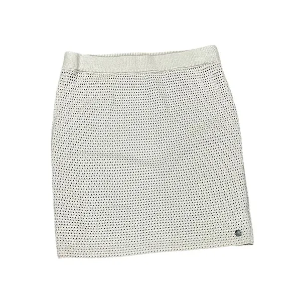 Roxy Women's Beige Crochet-Style Mini Skirt Size S Summer Casual - Image 4
