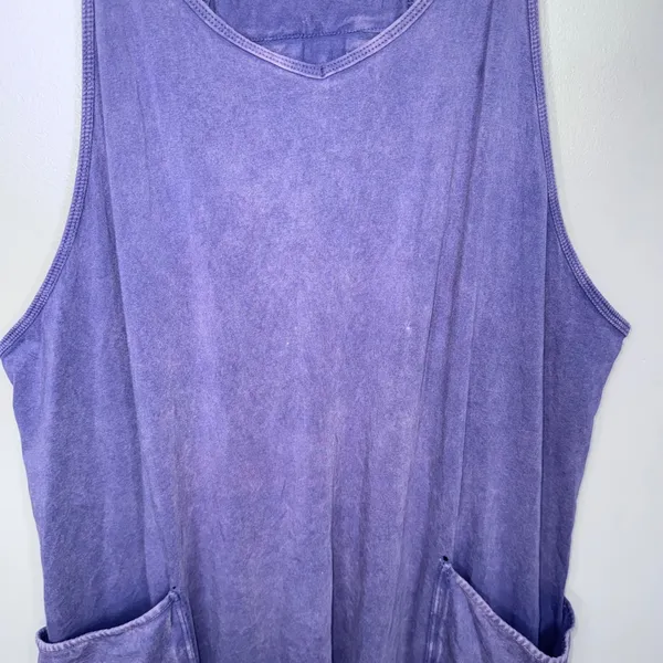 Free People Movement Hot Shot Jumpsuit Women XL Purple Fair Acid Wash Harem - Image 4