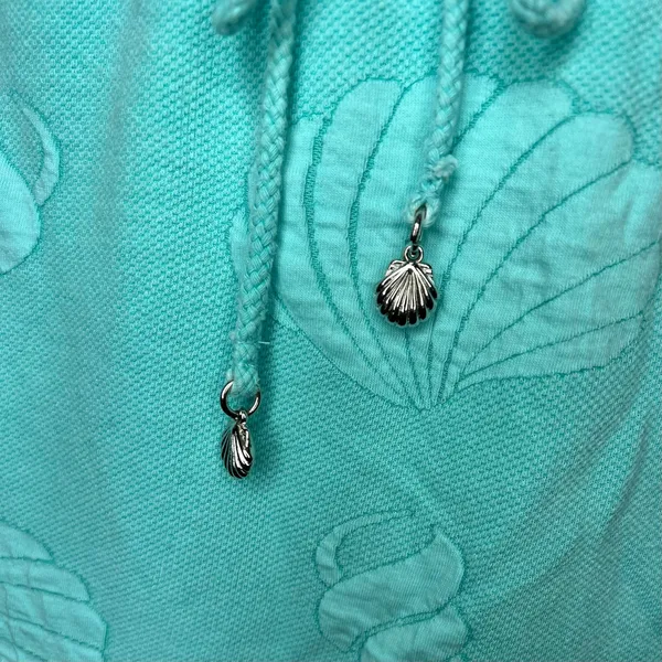 Dotti Turquoise Strapless Seashell Terry Cloth Dress Cover-Up resort wear L - Image 7