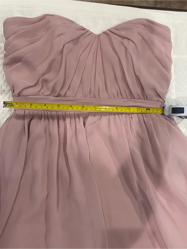 Alfred Angelo Blush Pink Strapless Chiffon Dress - Image 6