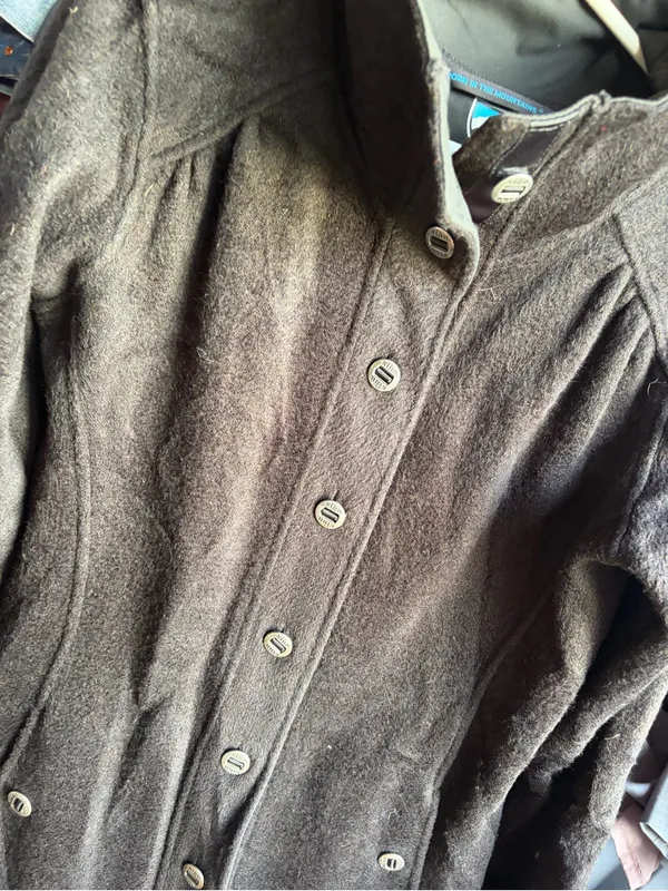 Kuhl Savina Alfpaca Fleece Long Parka Sweater Button Jacket Womens Medium Black - Image 2