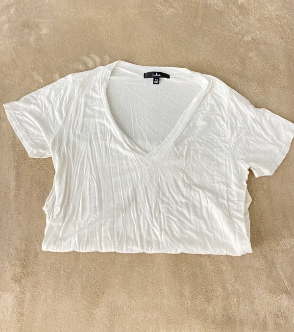 Lulus White V Neck Shirt - Image 3