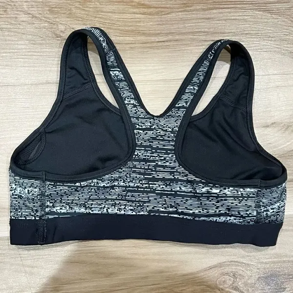 Nike Pro Black and White Dri Fit Sports Bra Women’s Small - Image 3