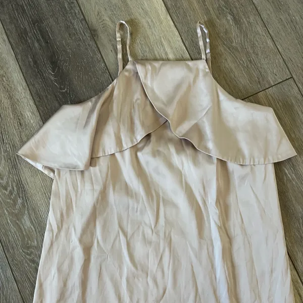 Lulus Spice Twirl Light Beige Satin Mini Dress - Image 6