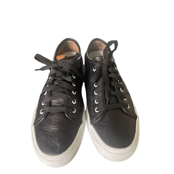 Frye Gia Low Lace Leather Sneakers Black Size 8M Casual - Image 11