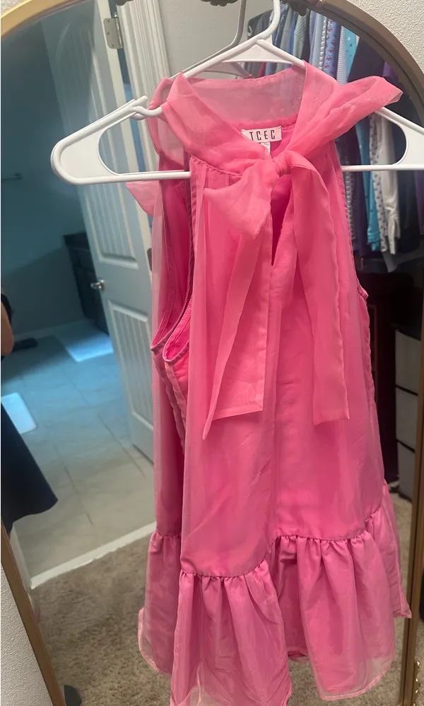 Pink Bow Mini Dress TCEC - Image 2