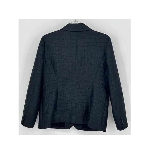 CHICO'S 1 Blazer Medium 8‎ Black Crocodile Embossed Textured Professional Dress - Image 7