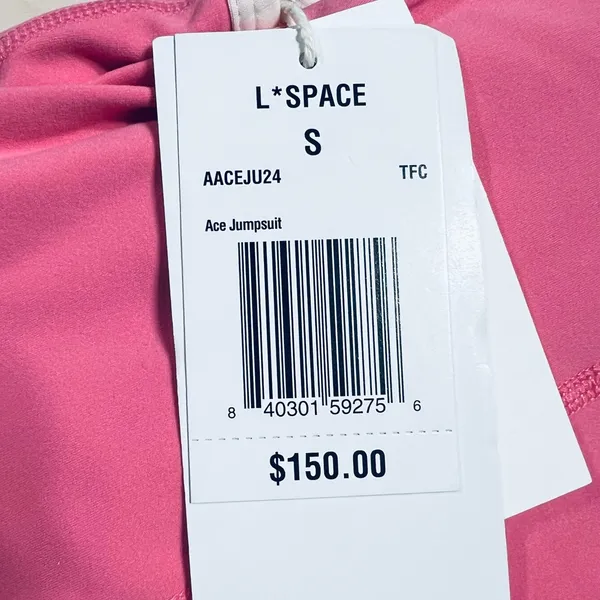 L*Space Ace Jumpsuit Pink Taffy & Cream Sporty Anthropologie Pilates Yoga Small - Image 10