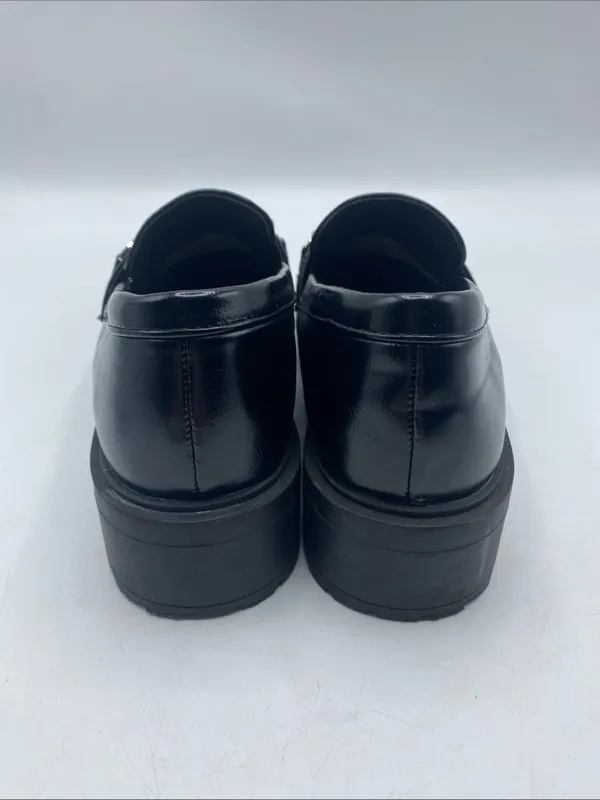 Yetier Black Platform Loafers Chunky Lug Sole Women's 7 Chain Detail Grunge - Image 4