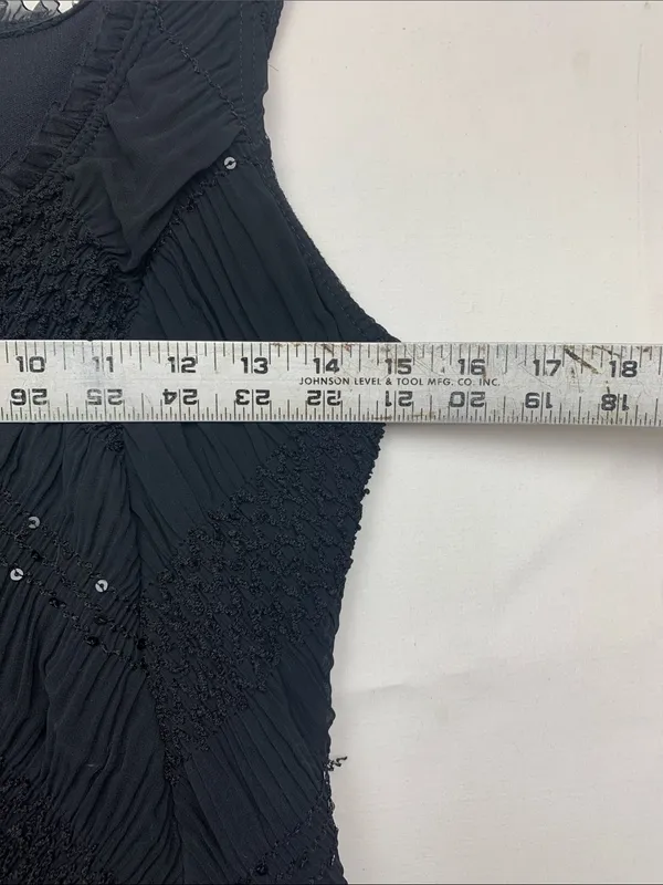 y2k MCM size large Black Textured two piece tank skirt match corset whimsi goth - Image 7