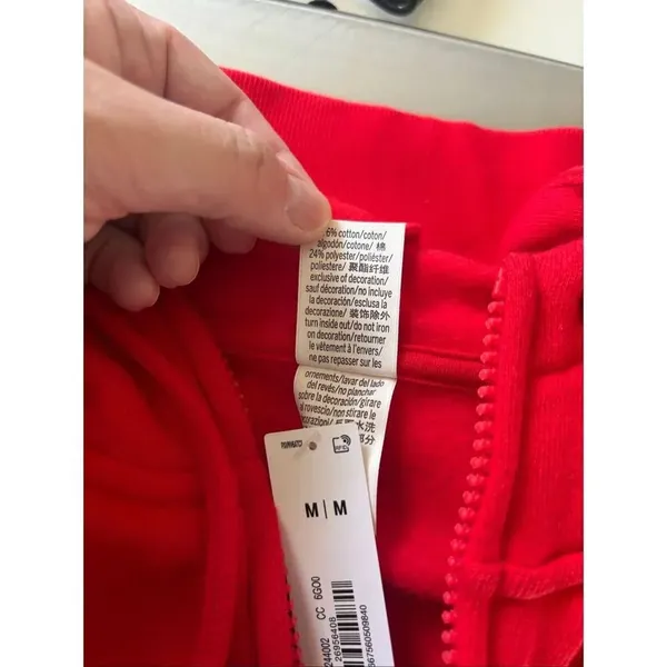 Victoria’s Secret Pink Full Zip Campus Hoodie Drawstring Logo NWT Red M - Image 3