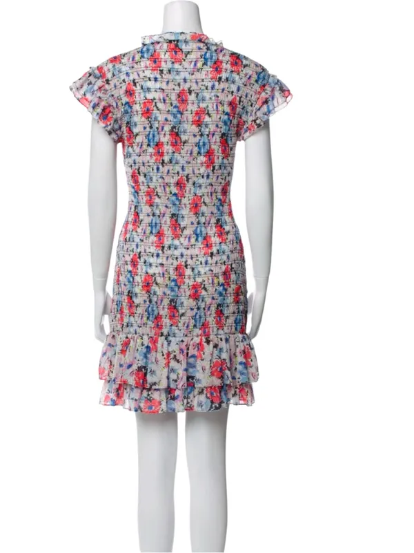 Veronica Beard Cici Floral Smocked Mini Dress. Not Lined Size 2 NWOT - Image 10
