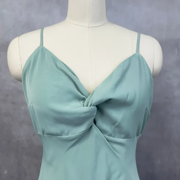 Abercrombie Fitch Mini Dress Women Large Sage Twist Front Flowy Soft Girl Ballet - Image 3