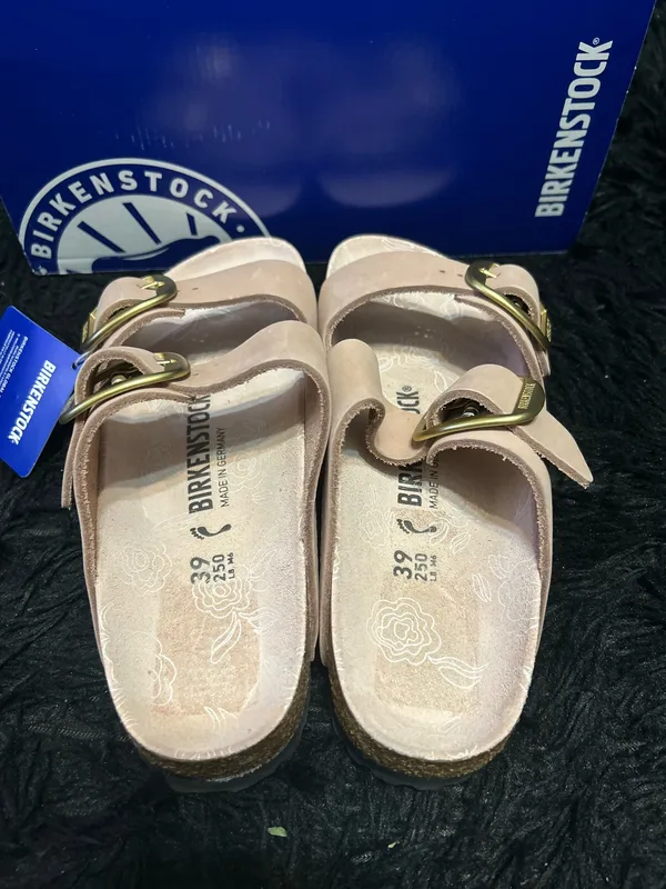 BIRKENSTOCK Arizona pink leather gladiator sandals slippers shoes women’s eur 39 new - Image 3