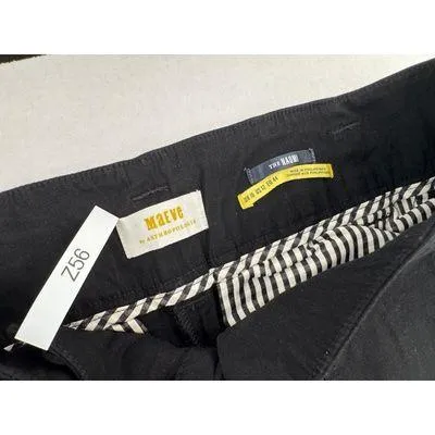 Anthropologie Maeve The Naomi Pants Sz 12 Black High Rise Wide Leg Utility - Image 15