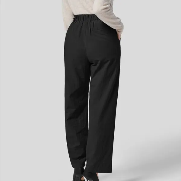 Halara 163H.- HighWaisted Plicated Side Pocket Wide Leg Palazzo Work Cotton Pants - Image 2