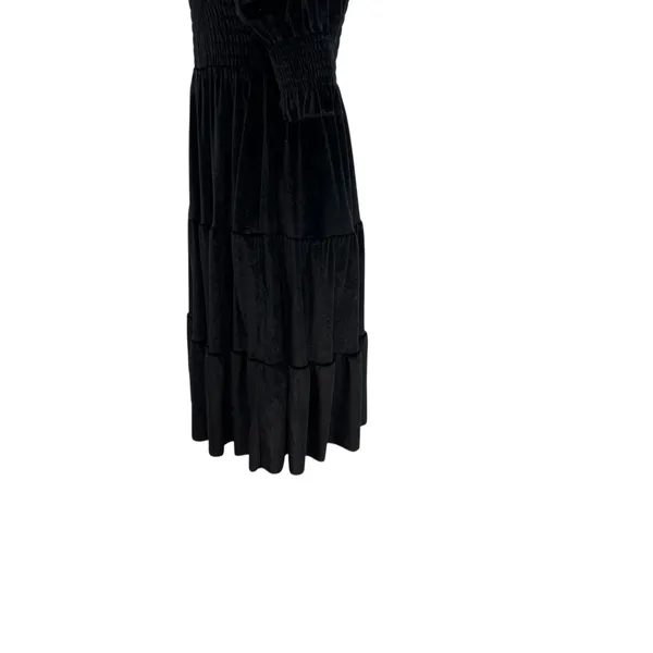 Baltic Born Bliss Smocked Velvet Dress Mini Tiered‎ Black Size Medium - Image 10
